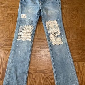 Sundance Magnolia Patch Denim Jeans Sz 26